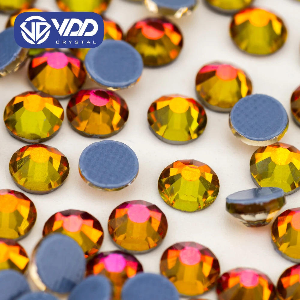 VDD 062 Volcano High Quality Hot-Fix Glass Rhinestone Crystal Flatback Strass Stones for DIY Garment Decoration Wedding Dress