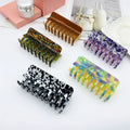 Fine Workmanship Rectangle Hair Claw Clip for Girls New Design Color Match Acetate Shark Claw with Square Geometry Accessories