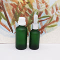 1oz Dark Green Cylinder Glass Hair Oil Empty Bottles for Serum Essential Oil