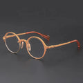 0052 2023 New High-Quality Glasses Titanium Frame Stylish Personality Irregular Orange Gold Custom-Designed Glasses Frame  China