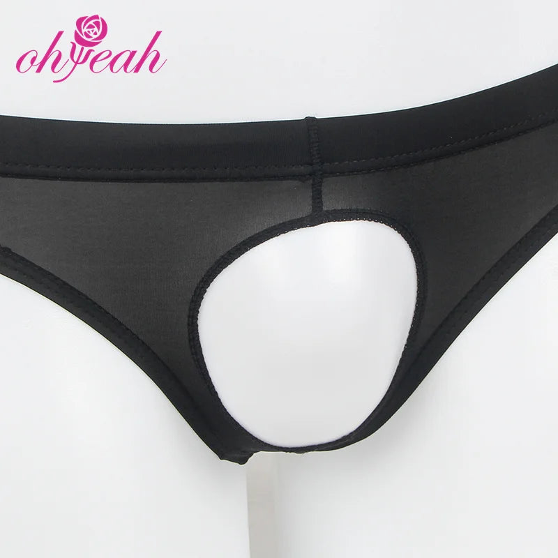 Ohyeah Brand Wholesale Ohyeah New Design 2 Color 4 Size Can Choose Wholesale Sexy Hollow-Cut Ice Silk Mens Briefs