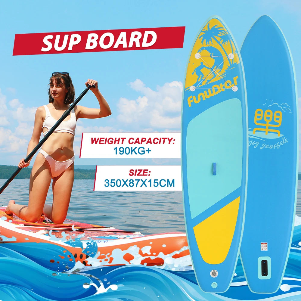 EU Free Shipping Funwater Dropshipping Surfboard Paddleboard Inflatable Isup Paddle Surf Sup Board SUP Stand up Paddle Board