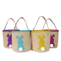 Factory Sale Easter Storage Bags Fluffy Tail Tote with Jute Bunny Egg & Storage Egg Gift Bags for Kids