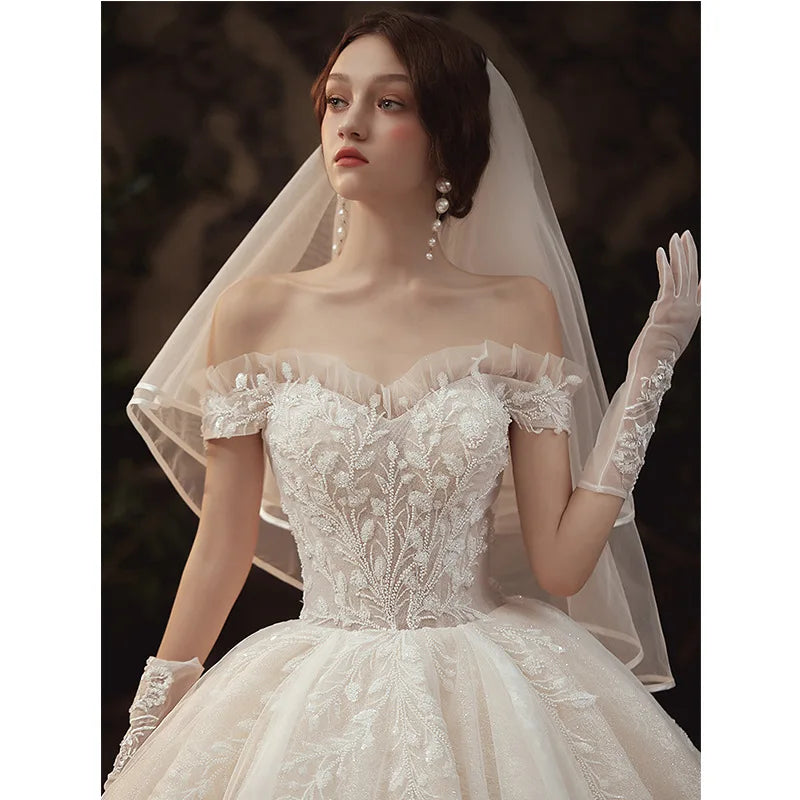 AL1505 2023 Simple Wedding Dresses for Bride White Dress for Civil Wedding Cheap Elegant Sexy Crystal Applique for Wedding Dress