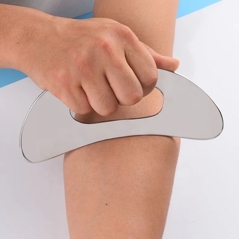 Large Body Metal Gua Sha With Handle Scraping Fascia Massage Tool Stainless Steel Gua Sha With Logo 304 Stainless Steel Gua Sha