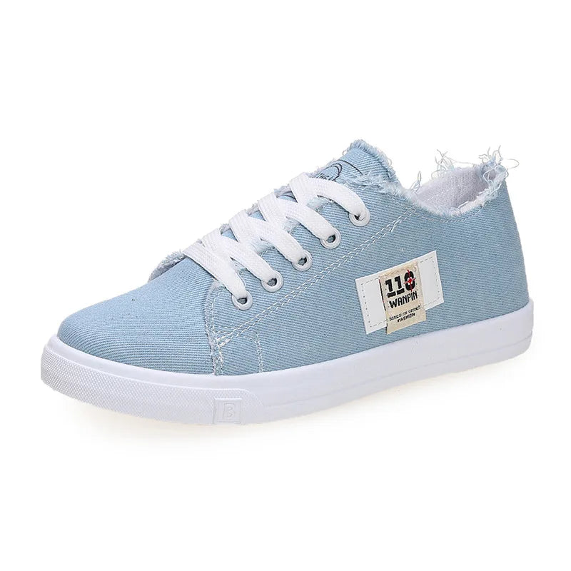 Wholesale Fashion Sneakers Women 2026 Customized Canvas Casual Breathable White Shoes for Girls and Ladies