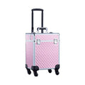Professional Large Capacity Lockable Cosmetic Organizer Fashionable Rolling Makeup Case with Portable Trolley for Travel Artists