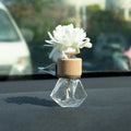 6ml clear Air Freshener Empty Bottle Mini Portable Car Fragrance Transparent Rhombus Perfume Bottle With Flower Wooden Cap Clip
