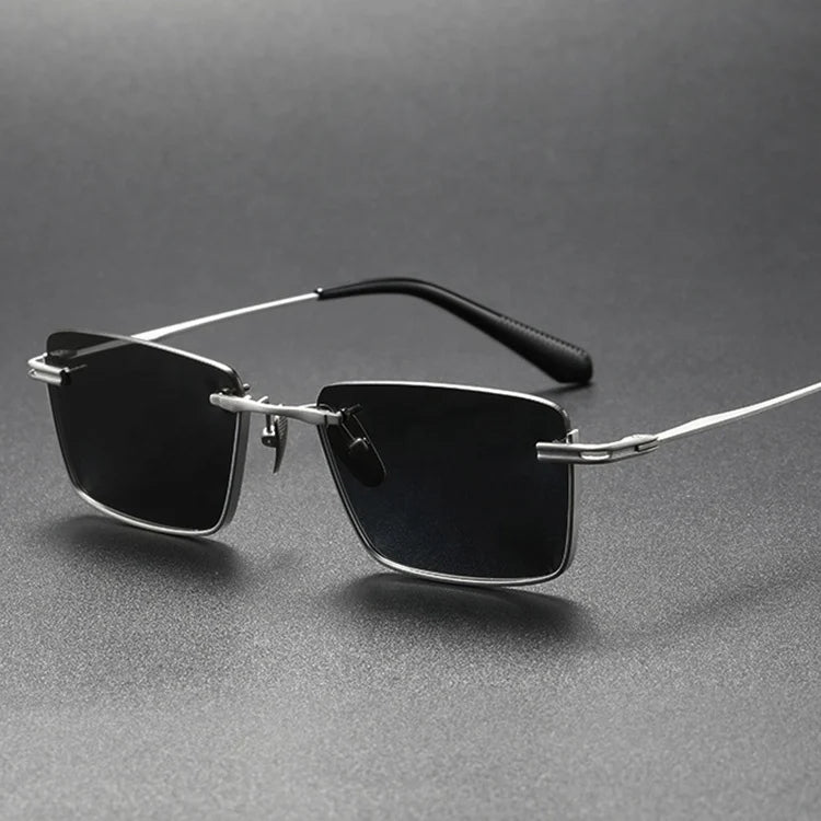 Italian Luxury Men's Titanium Sunglasses with UV 400 Protection Gold Frame Sun Glasses Gafas De Sol De Lujo Para Hombre