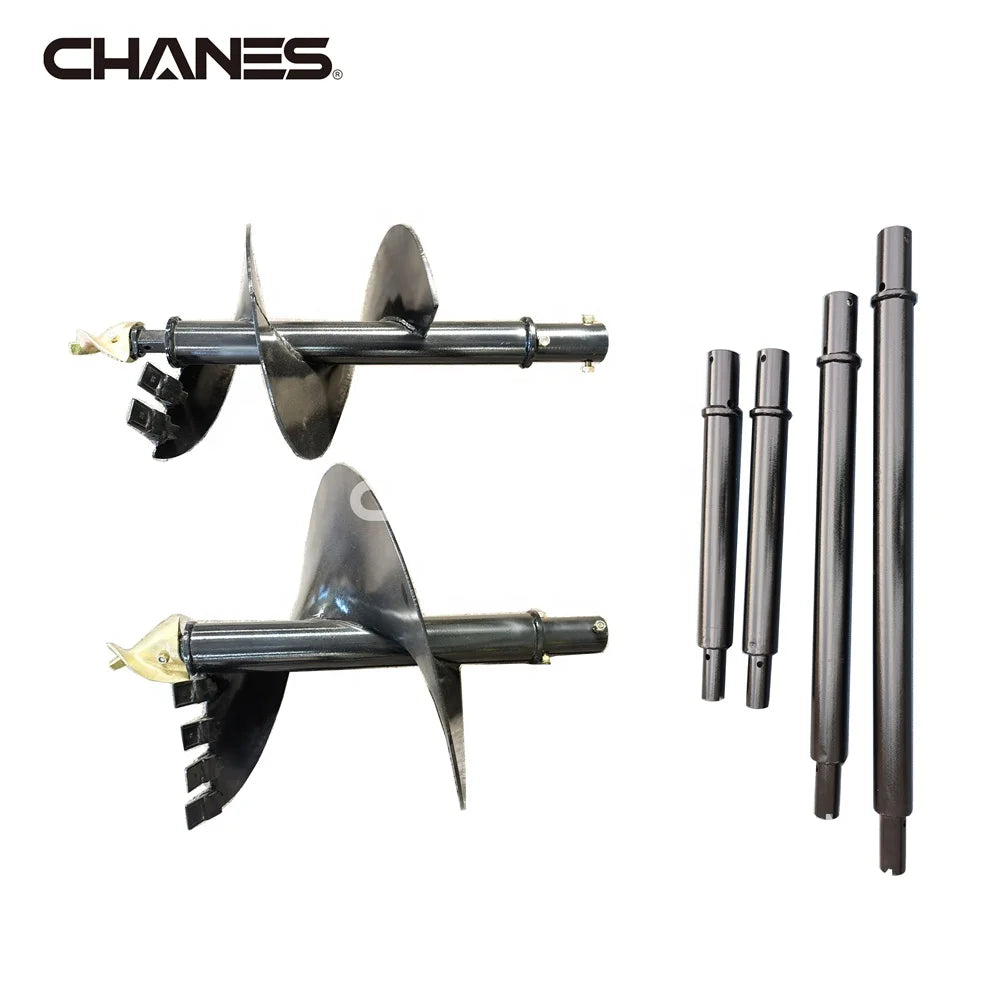 Mini Skid Steer Loader Heavy Duty Post Hole Auger Earth Drill Rock Teeth Extension Rod New Condition Construction Motor Bearing