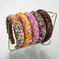 Fashion New Hair Accessories Baroque Colorful Gem Headband Hot Selling Crystal Stone Hair Fixer Women Hairbands