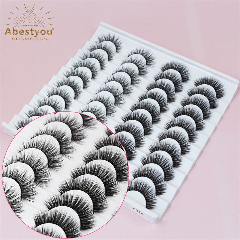 Abestyou NEW 20 Pairs 3d Small Wispy Eyelalash Extension Trays Best Quality Dark and Fluffy Thick Full Strip Lashes Book Vendor