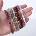Popular Natural Big Irregular Tumble Stone Beaded Tiger Eye/Amethyst/Citrine/Rose Quartz Bracelet String Fashion Bracelet