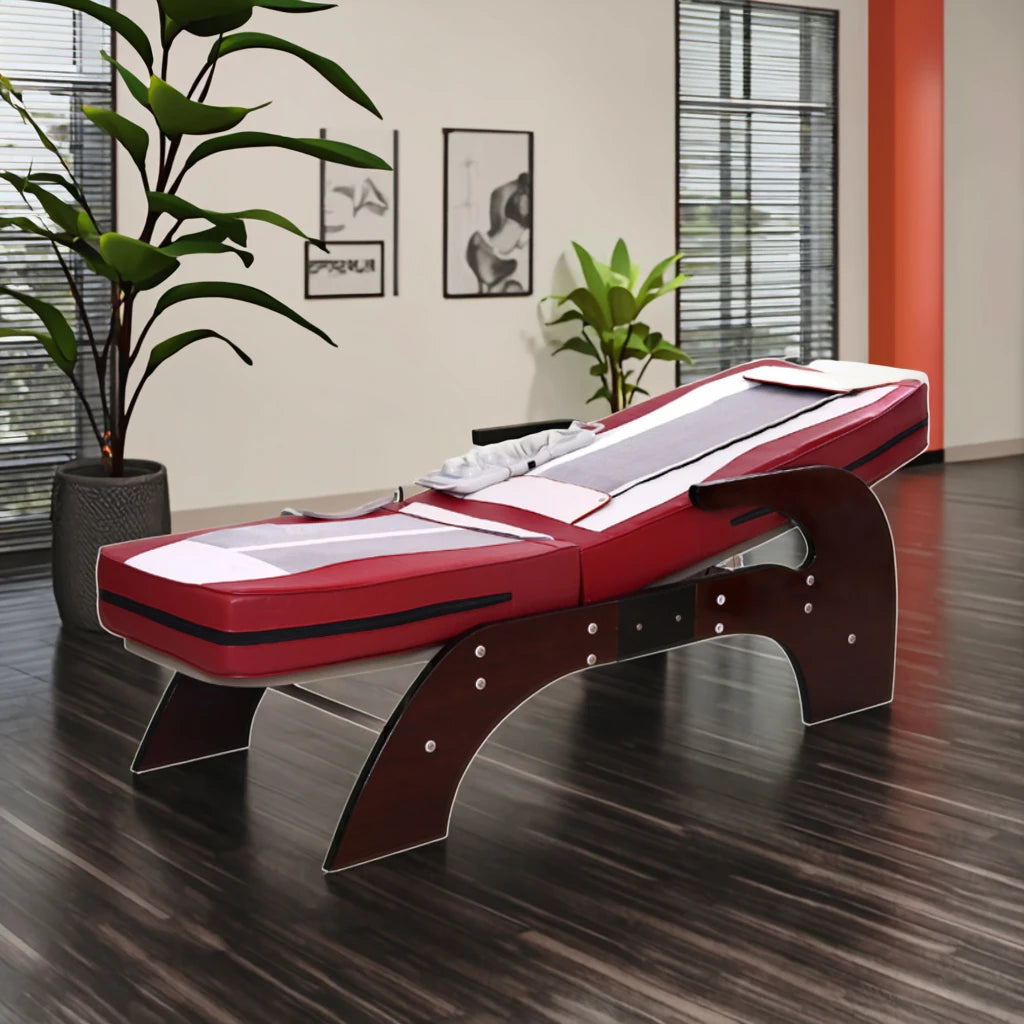 Korea Body Massager Table Spine Care Chiropractic Heating Jade Stone Roller Therapy Spa Salon Infrared Massage Bed