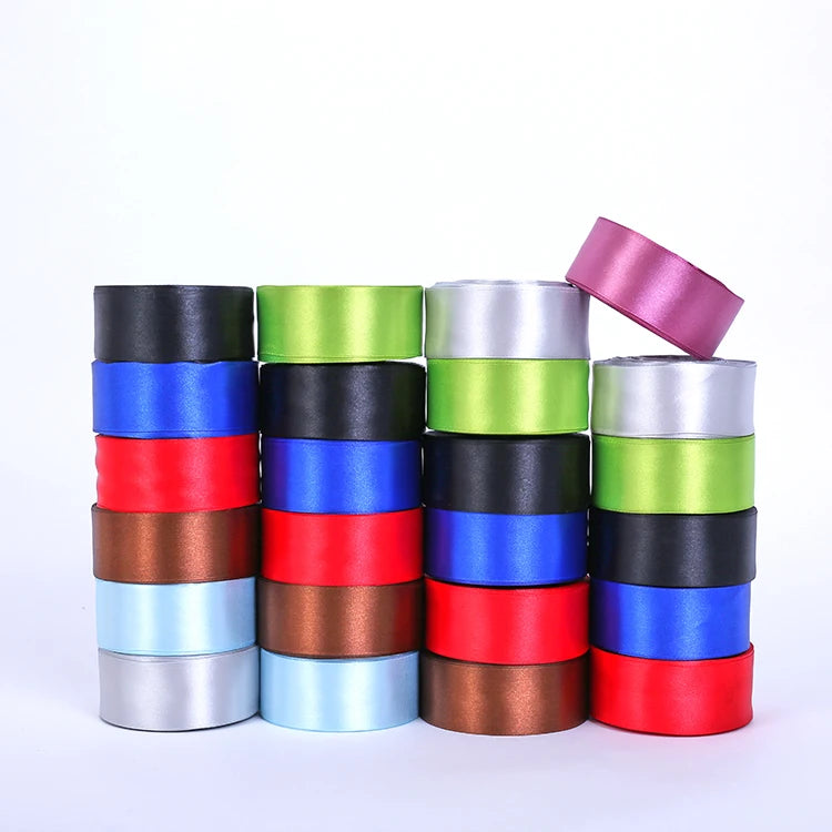 196 Colour Striped Double-sided 100% Polyester Satin Ribbon for Flower Gift Box-Wholesale Champagne Silver Gold
