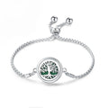 Stainless Steel Hollow Tree of Life Aromatherapy Bracelet Creative Essential Oil Couple Adjustable Magnetic Diffuser Bracelet
