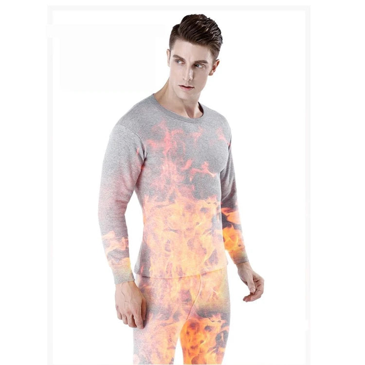 Custom Men's Winter Acrylic Thermal Underwear Solid Color Long Johns Fleece Double Inner Wear Suit Breathable Quick Dry Classic