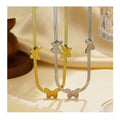 Fenyi Wholesale Fashion Retro Stainless Steel Jewelry Gold-plated Silver Multi-butterfly Chain Necklace Clavicle Chain for Women