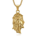 Christian Religious Gold Plated Stainless Steel Jesus Head Portrait Virgin Mary Pendant for Necklace