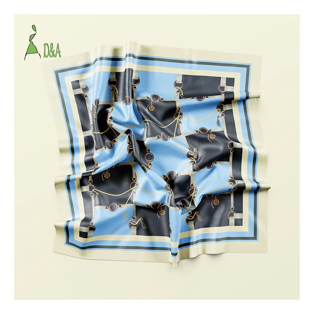 Luxury 100% Polyester Satin Fabrics Digital Printing Chain Baroque Style Anti-Static Blackout Features for Girls' Pocket Square