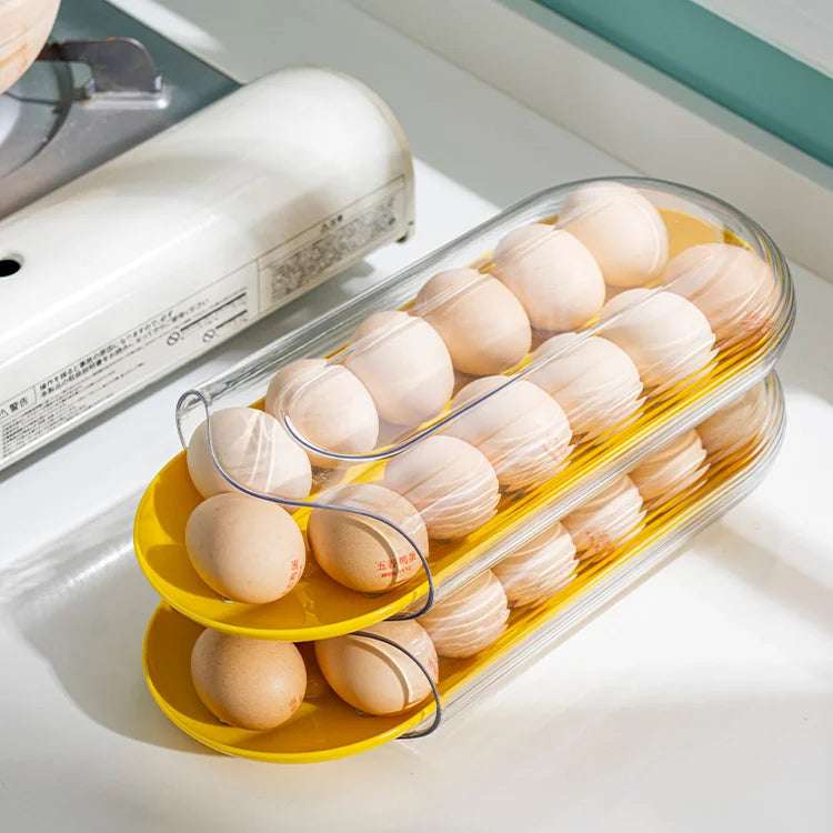 New Arrival Egg Organizer Storage Plastic Egg Storage Rack Large Capacity Egg Storage Container for Refrigerator