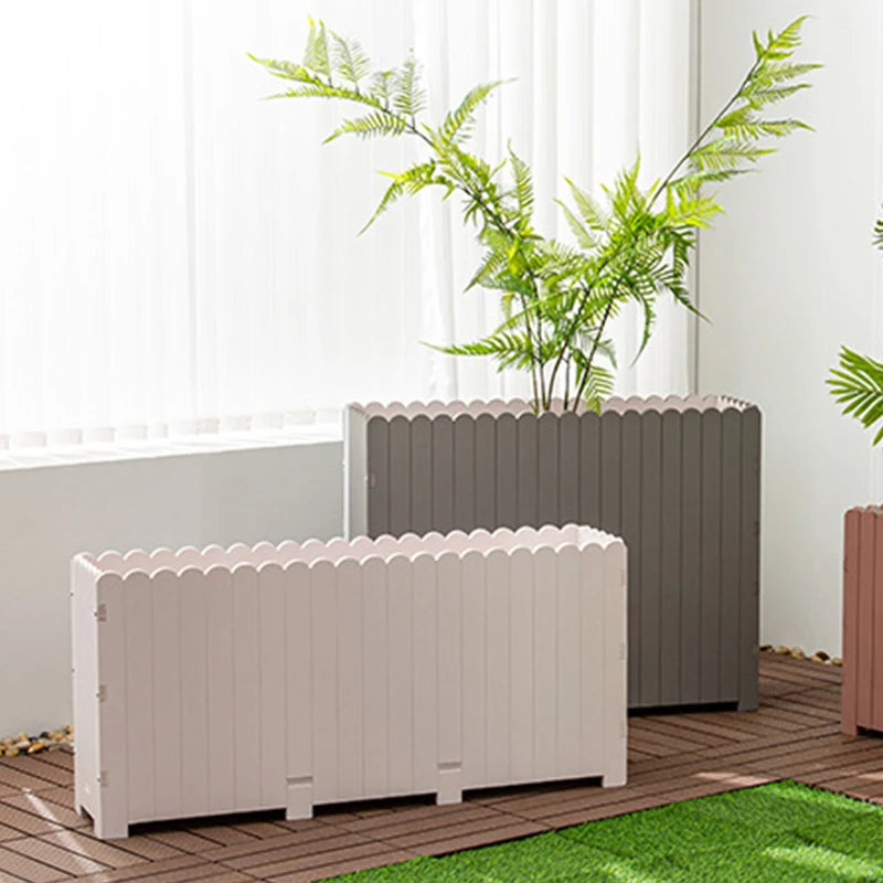 I788 PVC Rectangular Flower Box Balcony Planter Box Outdoor Shopping Mall Restaurant Decoration