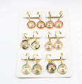 BMZ 2026 New 14K BOHEMIA Round Hook Gold Oil Plating Earring Mix Colors
