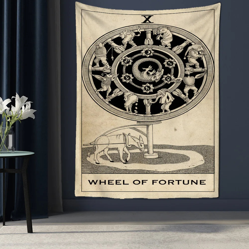 Tarot Card Tapestry Psychedelic Scene Art Home Decoration Hippie Bohemian Decoration