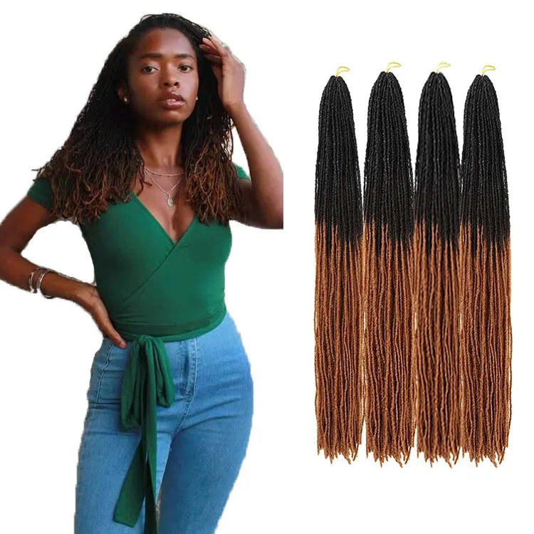 Wholesale Sister Locs Straight Faux Locs Braiding Mix Color Long Dreadlocks Crochet Extensions Synthetic Fiber Hair