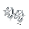 Ladies Fashion Chic Alloy Five Point Star Charm Huggie Hoop Earring Jewelry Daily Working Time Earrings