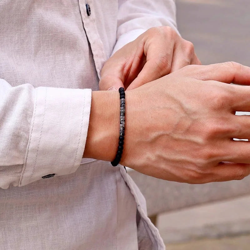4MM Stone Beads Bracelet Women Natural Stone Bracelet Men Minimalist Summer Bracelets