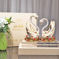 DIY Unique Design Desk Decorative Crystal Pink Swan Beautiful Double Crystal Swan Wedding Return Gift Souvenir