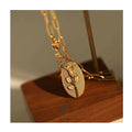 Carline Wholesale Stainless Steel Minimalist Flower Pendant Necklace for Women Fine Simple Design with Gold Plating Link Chain