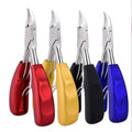 Professional Ultra-Sharp Cuticle Nipper with Colorful Plastic Handle Nail Trimmer Pedicure Manicure Tool for Finger Use