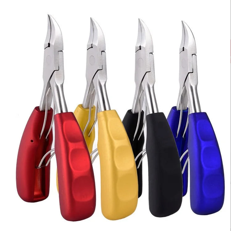 Professional Ultra-Sharp Cuticle Nipper with Colorful Plastic Handle Nail Trimmer Pedicure Manicure Tool for Finger Use