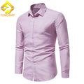 Fengway Custom Men's Long Sleeve Casual Shirt with Polka Dot Print Autumn Breathable Cotton/Polyester Fabric