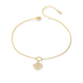 Peishang Minimalist Elegant INS Trendy Boho 925 Sterling Silver Adjustable Chain Anklets Cubic Zirconia Cute Shell Charm Anklets
