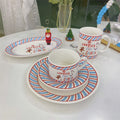 Solhui Cute Gingerbread Man Christmas Cup Ceramic Coffee Mug Water Cup Plate Theme Tableware Gift