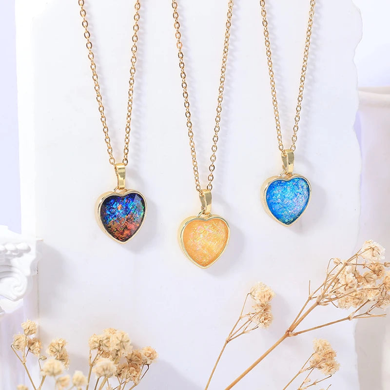 HOVANCI Stainless Steel Necklaces With Heart Pendant Fashion Jewelry Necklaces for Women Gifts Heart Pendants With Zircons