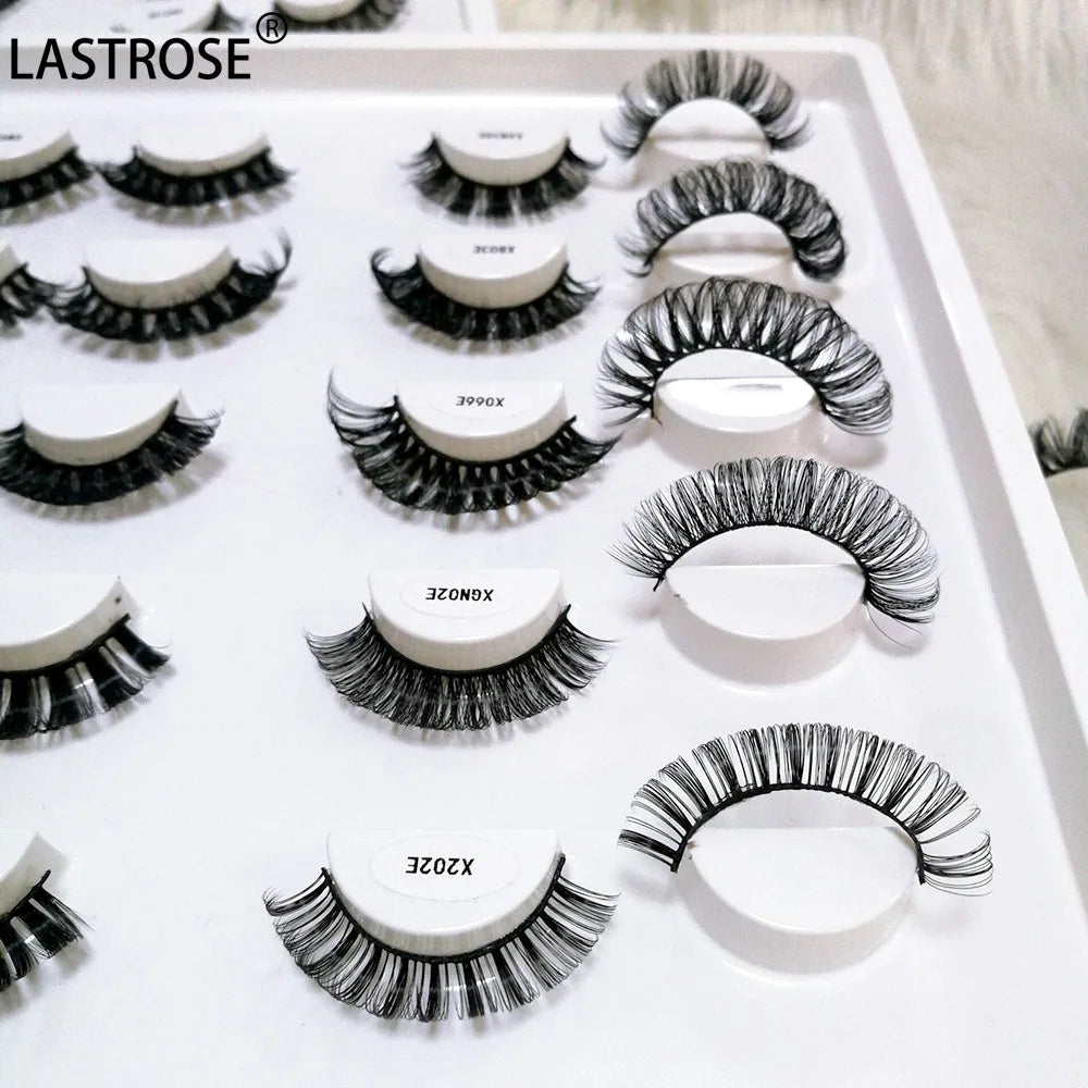 D Curl Strip Eyelashes Russian Eyelash Extensions Deep Curl Fake Lashes Russian Volume Faux Mink Strip False Lashes