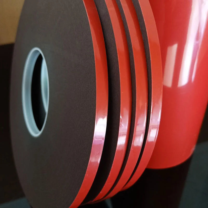 Customized Thickness Red Film High Viscosity Waterproof Non-marking Double-sided Gray Acrylic Foam Tape MegaBDM