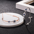 Devil Eye Zircon Bracelet in Sterling Silver with Silver Rhodium Plating Religious Charm for Anniversary Gifts and Parties
