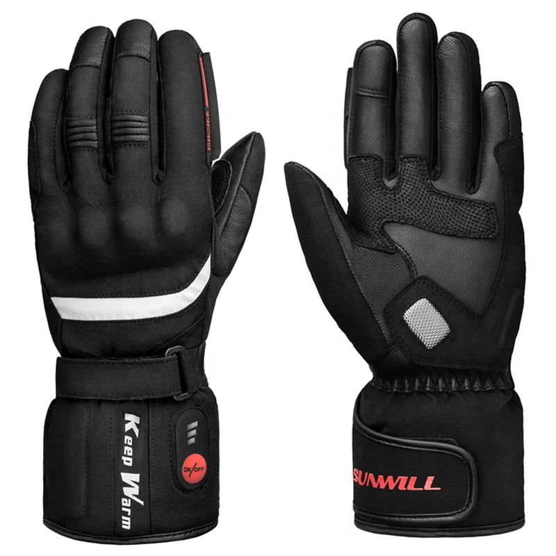 Winter Warm Touchscreen Waterproof Battery Protectable Hard Knuckle Heated Motorbike Heated Motorcycle Gloves