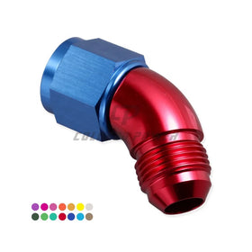 High Quality ColoredPower Anodized Aluminum 45 Degree AN6 AN8 AN10 Female to Male Swivel 10AN Full Flow Fitting
