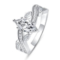Jewelry Manufacturers Silver Rings 925 Sterling Silver Marquise Shape CZ Rhodium Plated Wedding Ring Ladies Jewelry