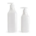 Popular 220ml 460ml HDPE Square Shape Shampoo Bottle Hand Wash Liquid Soap Cosmetic Packaging