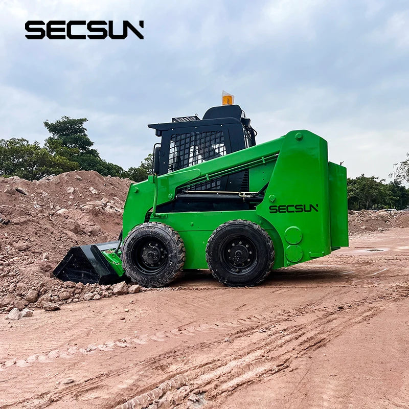 SECSUN Electric Front End Loader 0.9 Ton 900 kg Lithium Battery Electric Skid Steer Loader for Sale