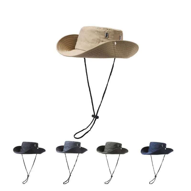Unisex Classic Portable Folding Bucket Hat Lightweight PET Large Wide Brim Fisherman Hat for Outdoor Travel Fishing Hiking