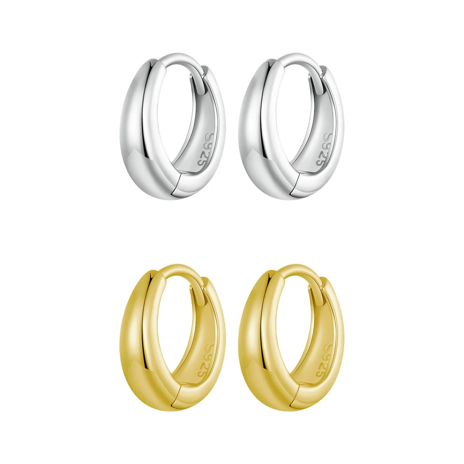 Wholesale 925 Sterling Silver Minimalist Earrings Gold Plated Accessory for Women Daily Great Fine Jewelry 8mm BSE924
