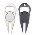 Custom Logo 2 in 1 Metal Golf Marker Divot Tool With Bottle Opener